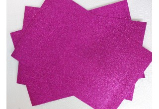 Глиттерный фоамиран 2 мм  20*30 см сиреневая фуксия, цена за лист